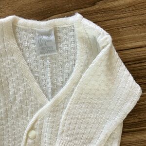 Baby Boy White Cardigan Swester
